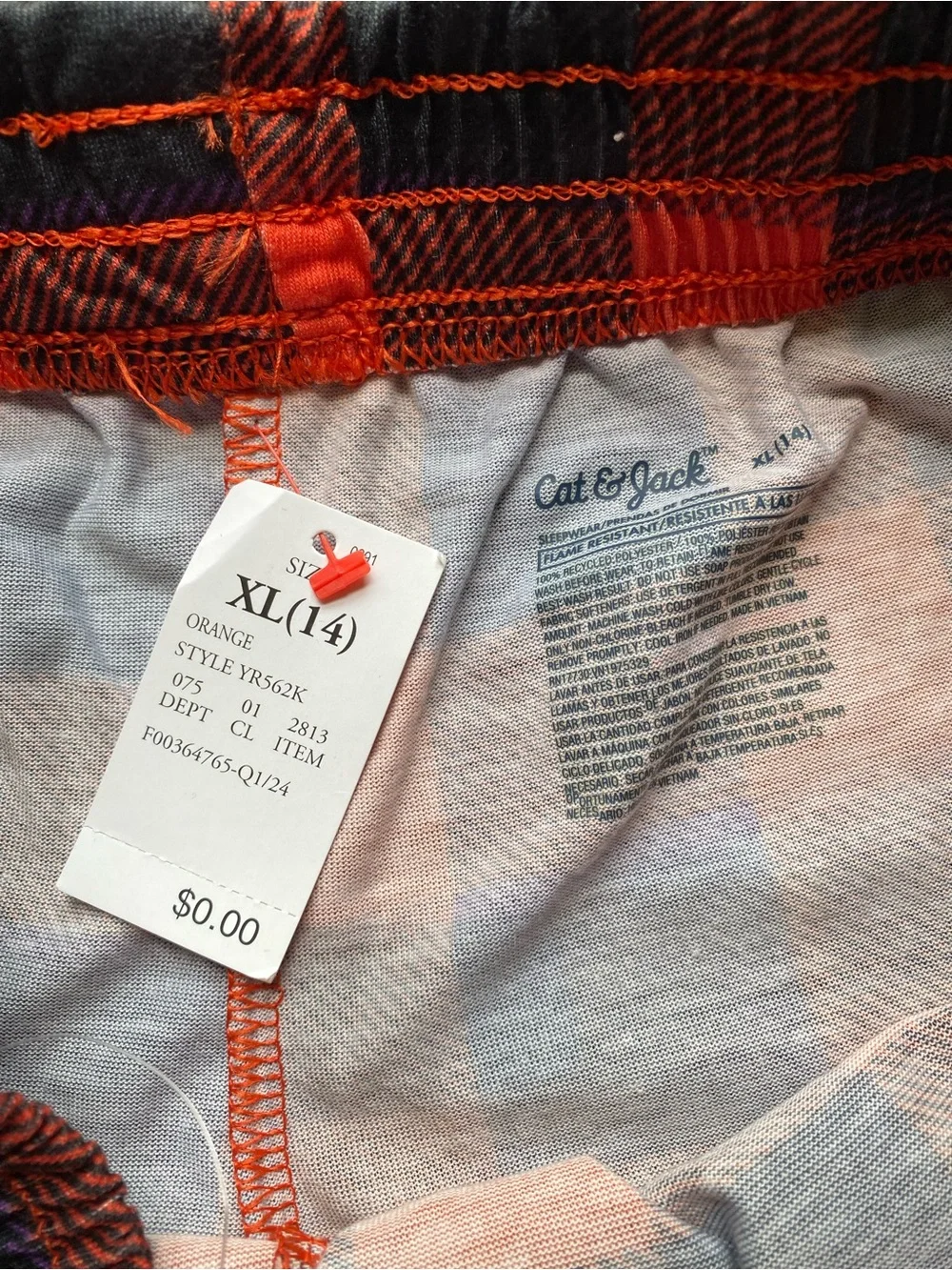 New Cat & Jack Buffalo Plaid Sleep Shorts Size XL 14 Kids